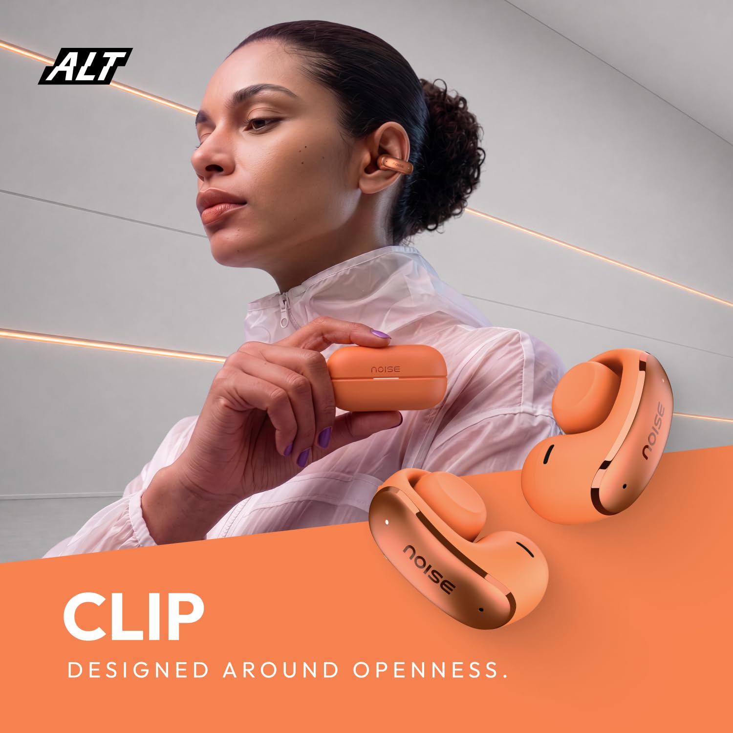 Noise Alt Clip Wireless Open-Earbuds (2026), Hi-Res LHDC Audio, AI-Powered, App Support, Up to 28H Playtime, Secure Clip Design, Quad mic ENC, BTv6.0 (Chosen Blue Light) — Amazon image 2
