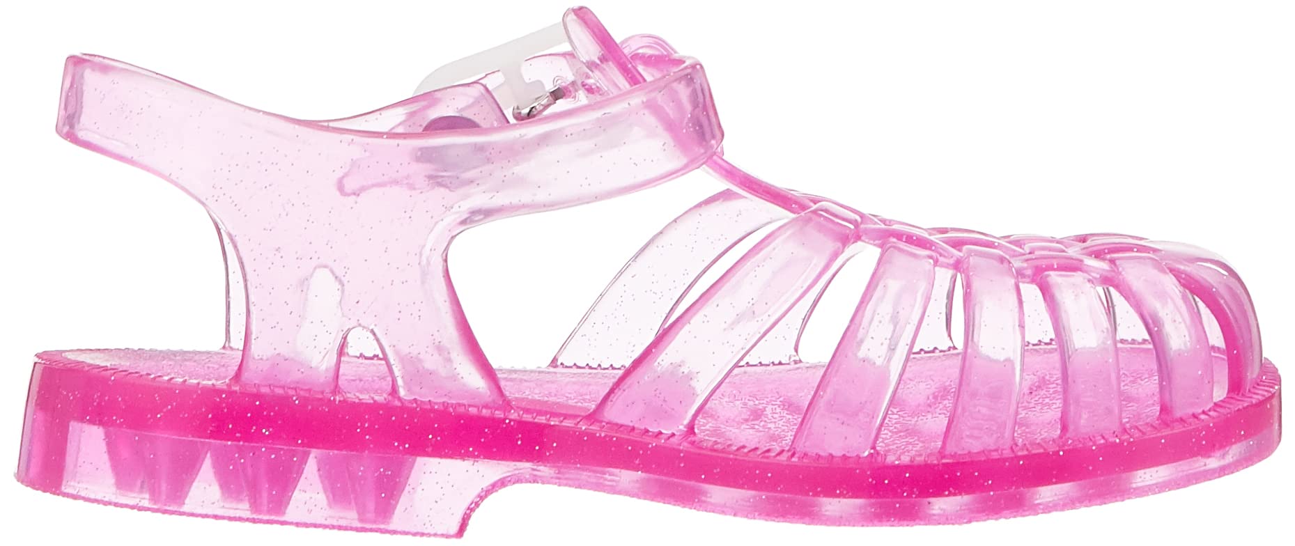 Méduse - Sandale fille en plastique rose pailleté