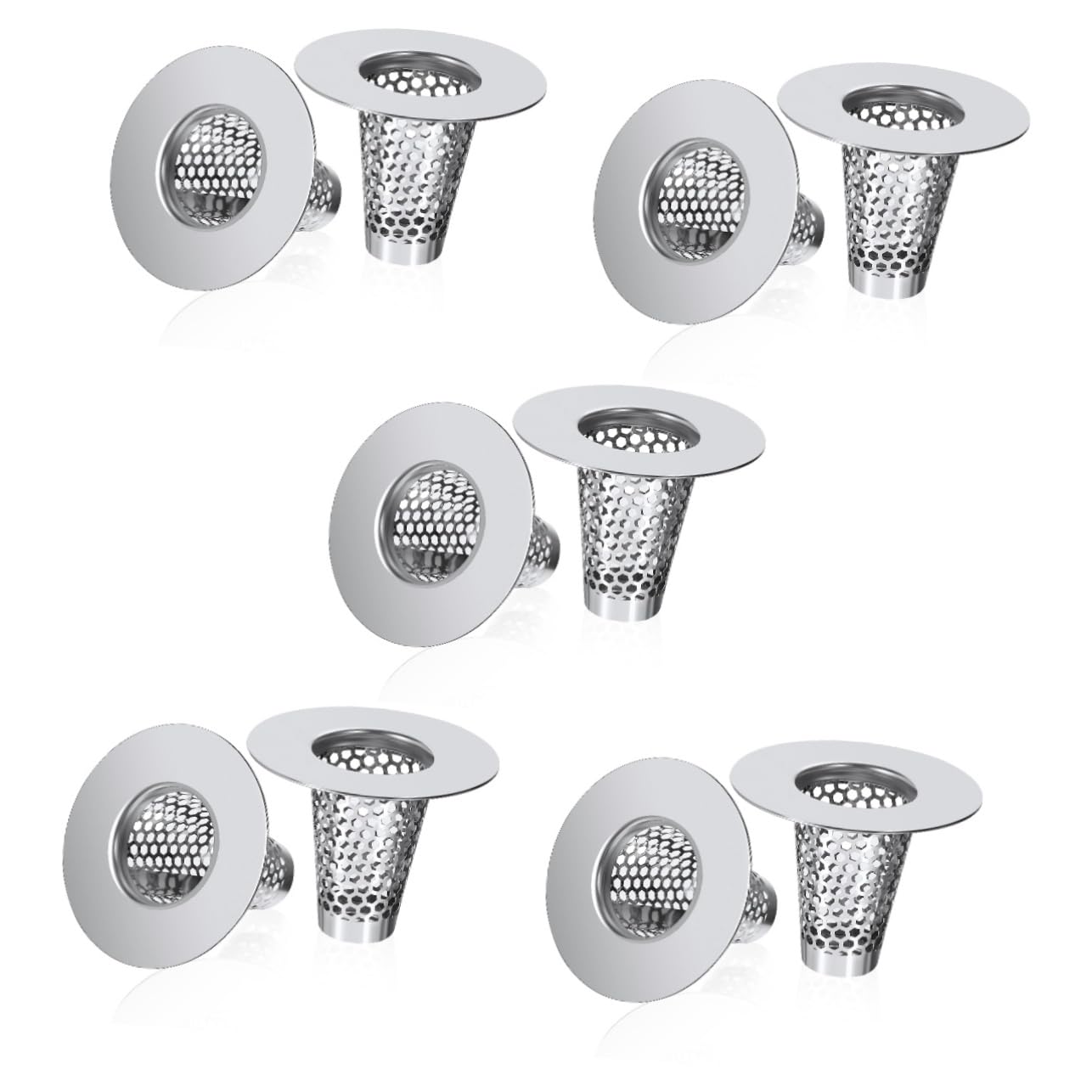 5 Set Filtro Di Scarico In Acciaio Inossidabile Colino Di Scarico In Acciaio Colini Di Scarico Tappo Per Per Scarico Vasca Setaccio Per Bagno Tappo Di 6 pezzi * 5