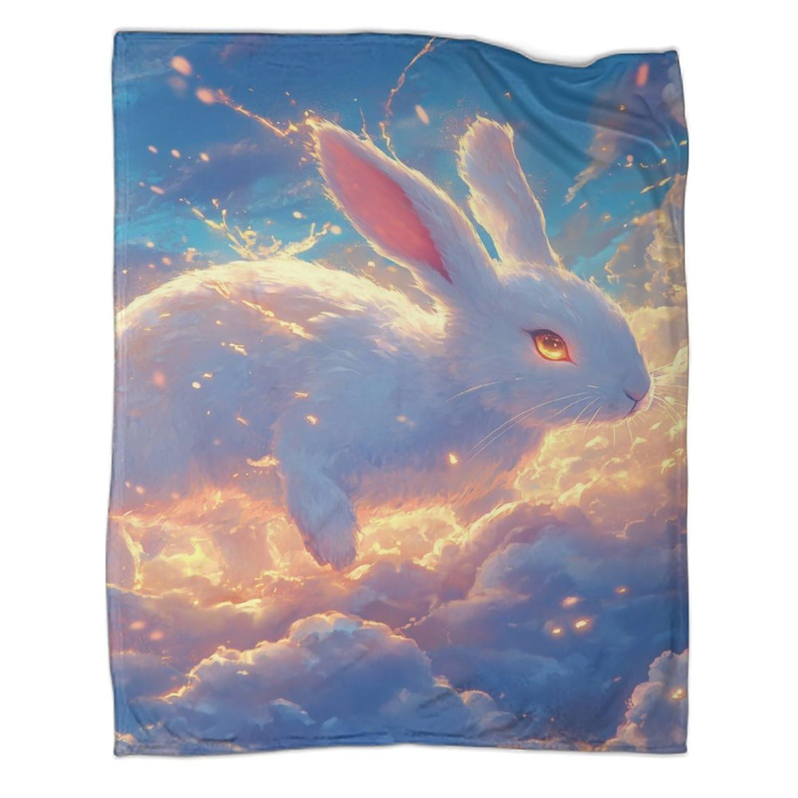 Couverture chaude et moelleuse motif lapin isolation thermique lit