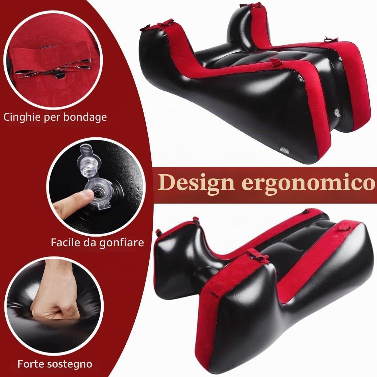 Sex Sofa Sex Furniture Pillow BDSM Sex Toys Cuscino gonfiabile per coppia Supporto posizione sessuale rampe multifunzionali