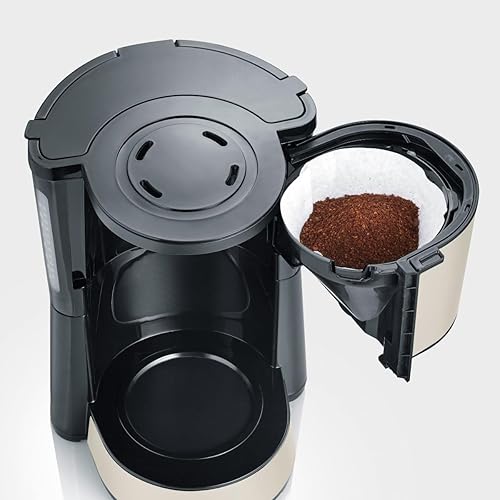 Miniatura 2 de Severin - Cafetera por goteo, jarra de vidrio 10 tazas 1000 W Cafetera eléctrica, Beige KA 9575