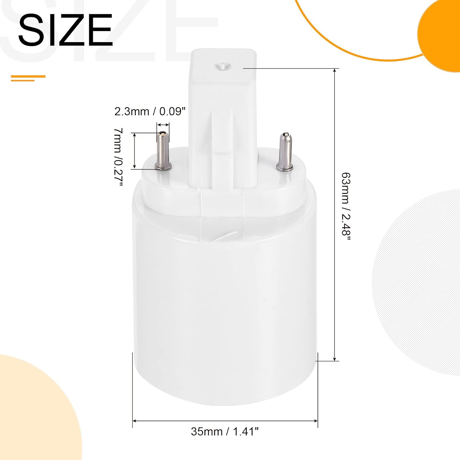 MECCANIXITY Light Socket Adapter G23 to E26 E27 Outlet Lamp Base Converter for LED Bulb White Pack of 2
