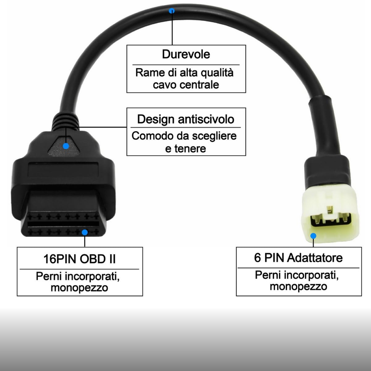 Cavo adattatore diagnostico OBD2 OBDII 6 Pin a 16 Pin compatibile con KTM Moto