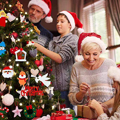 Wizdar 25 Set Christmas Ornaments Felt Material Christmas Tree Ornaments Santa Snowman Angel Reindeer Penguin Hanging Tree Ornaments For Mini Christmas Tree Decorations #TOP6