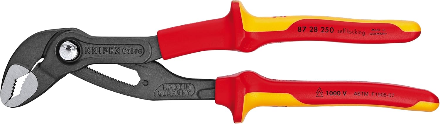Knipex Tools 87 28 250 US Cobra Water Pump Pliers Insulated 1000-volt Tested