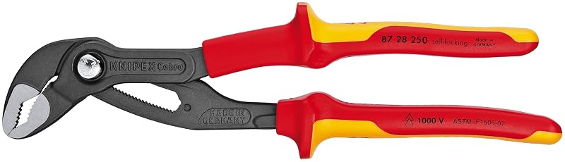 Alicate Bomba d’Água KNIPEX Cobra® Isolado 1000 V 250 mm, Abertura de até 50,8 mm Modelo 87 28 250 SBA