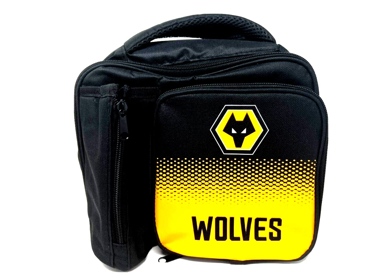 Prime Life Wolverhampton Wanderers FC Lunch Bag with Bottle Holder - Wolves Football Gift (Fade01), Black - Image 2