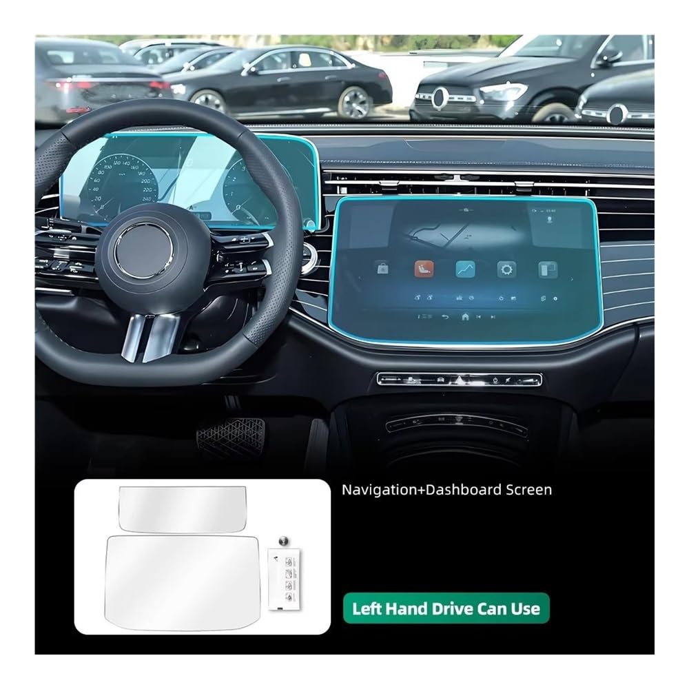 Protectores Pantalla Navegación Protector De Pantalla Cristal Templado Para La Consola Central Del Navegador GPS Para Clase E W214 2024 2025(Set)