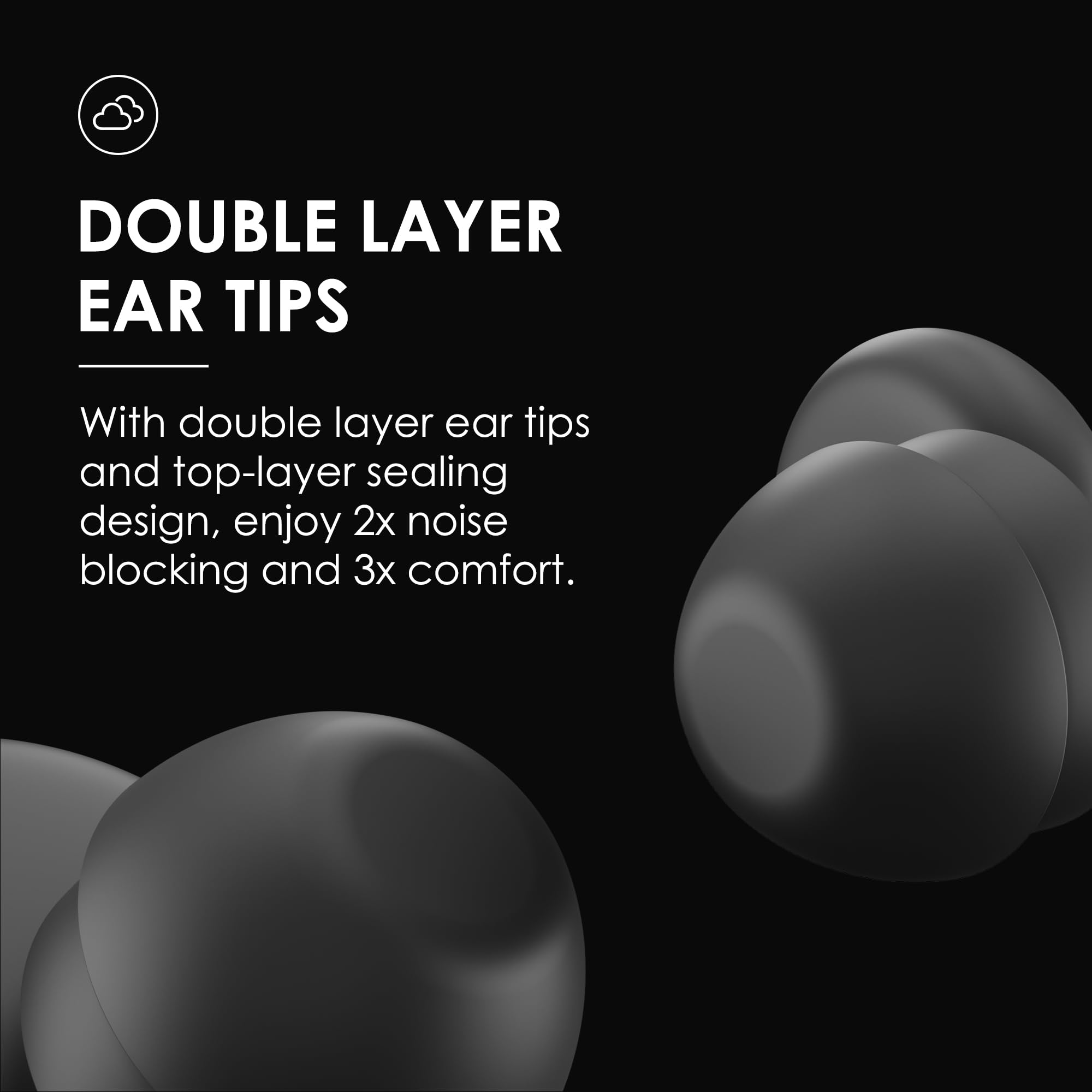 Bouchon d'Oreille - Silence Total ! Design à Embouts Simple + Double | Réduction du Bruit 46 dB & Technologie d'Étanchéité Avancée | 8 Paires (XS-L) + Étui | Approuvé par des Millions