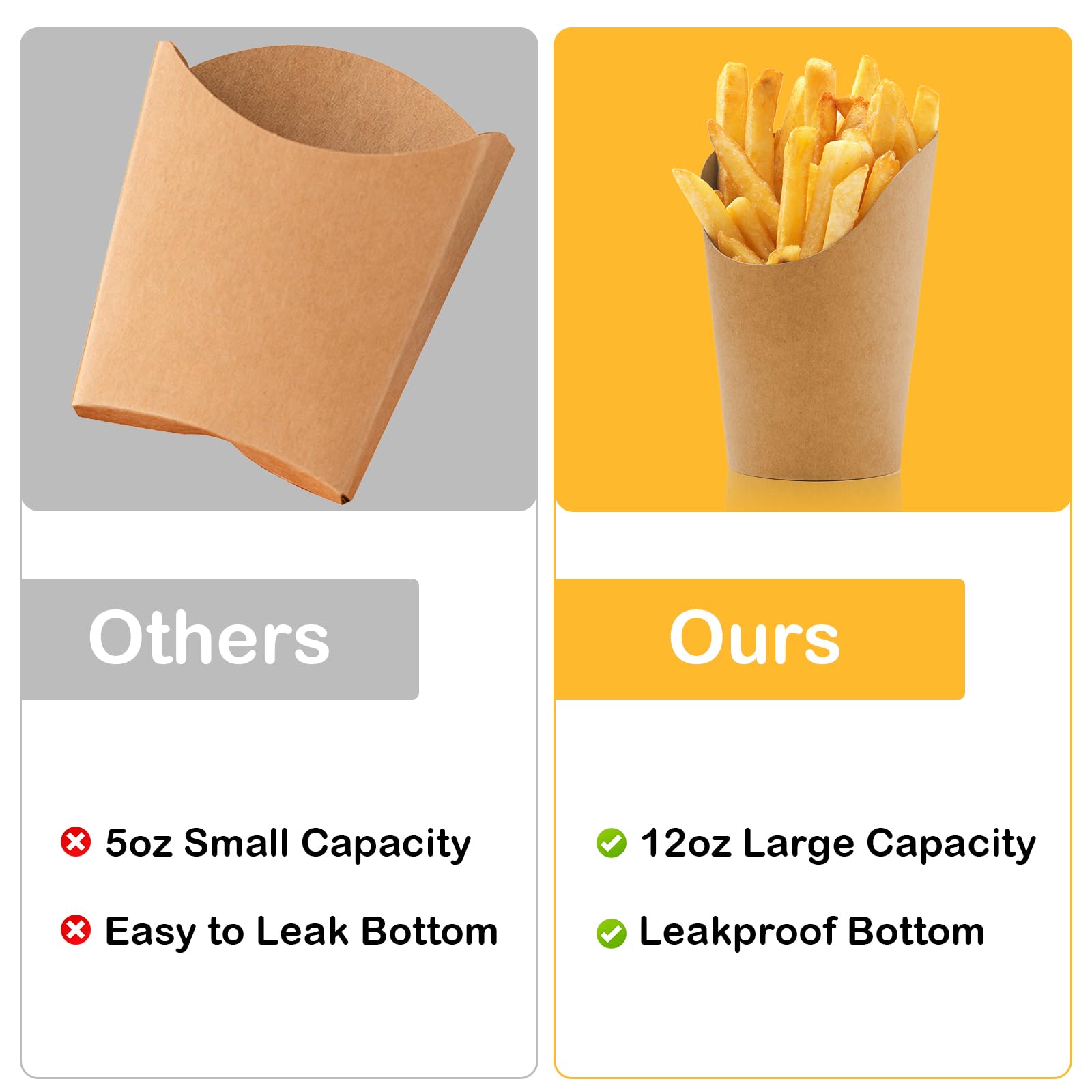 50/100 Set 14oz Disposable Charcuterie Cups, Kraft Paper French Fries Holder For Waffles Chips Pop I.1104128993 - View #10