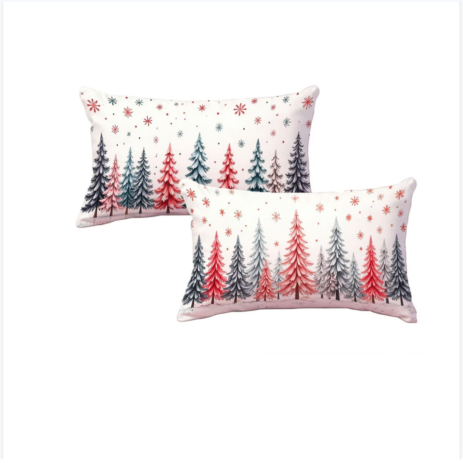 Taie oreiller 50x80cm imperméable rouge contre les taches d'hiver