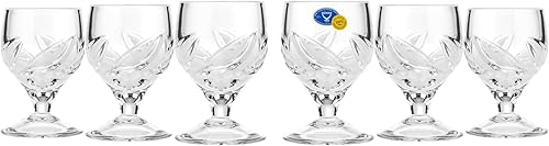 Miniatura 1 de Neman Copas de vino Sherry Shot de 0,5 onzas, juego de vasos de cristal cortados a mano, exquisita cristalería para vino de jerez, 6EASET