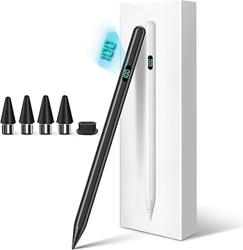 Stylus Pen for i-Pad 2025-2018 with LED Power Display Fast Charge,Palm Rejection Pencil for i-Pad 10/9/8/7/6th,11th A16,Air 11/13 M2/M3,Pro 11/13 M4,Pro 12.9",Air 5/4/3,Mini 7/6/5Black