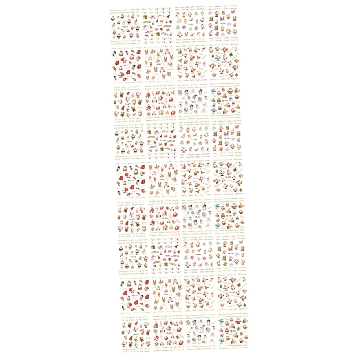 FOMIYES 3 Set Adesivi Natalizi Adesivi Per Punte Natalizie Per i Orecchini i Per Unghie i Per Unghie i Forniture 48 fogli * 3