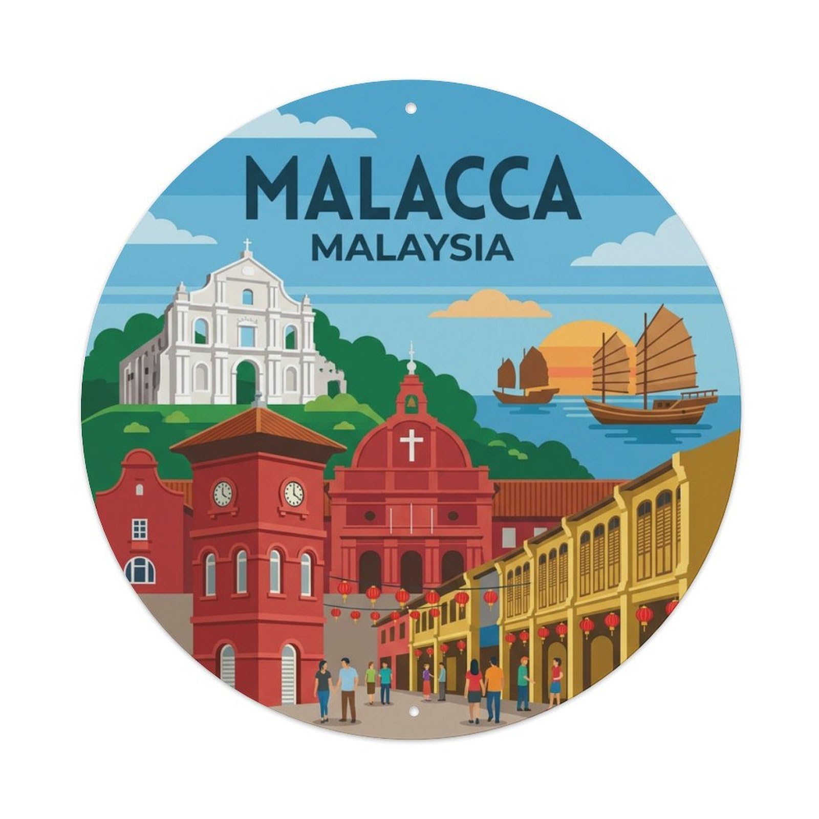 Galvaxio Style Malaysia Vintage Travel Malacca Metal Tin Sign