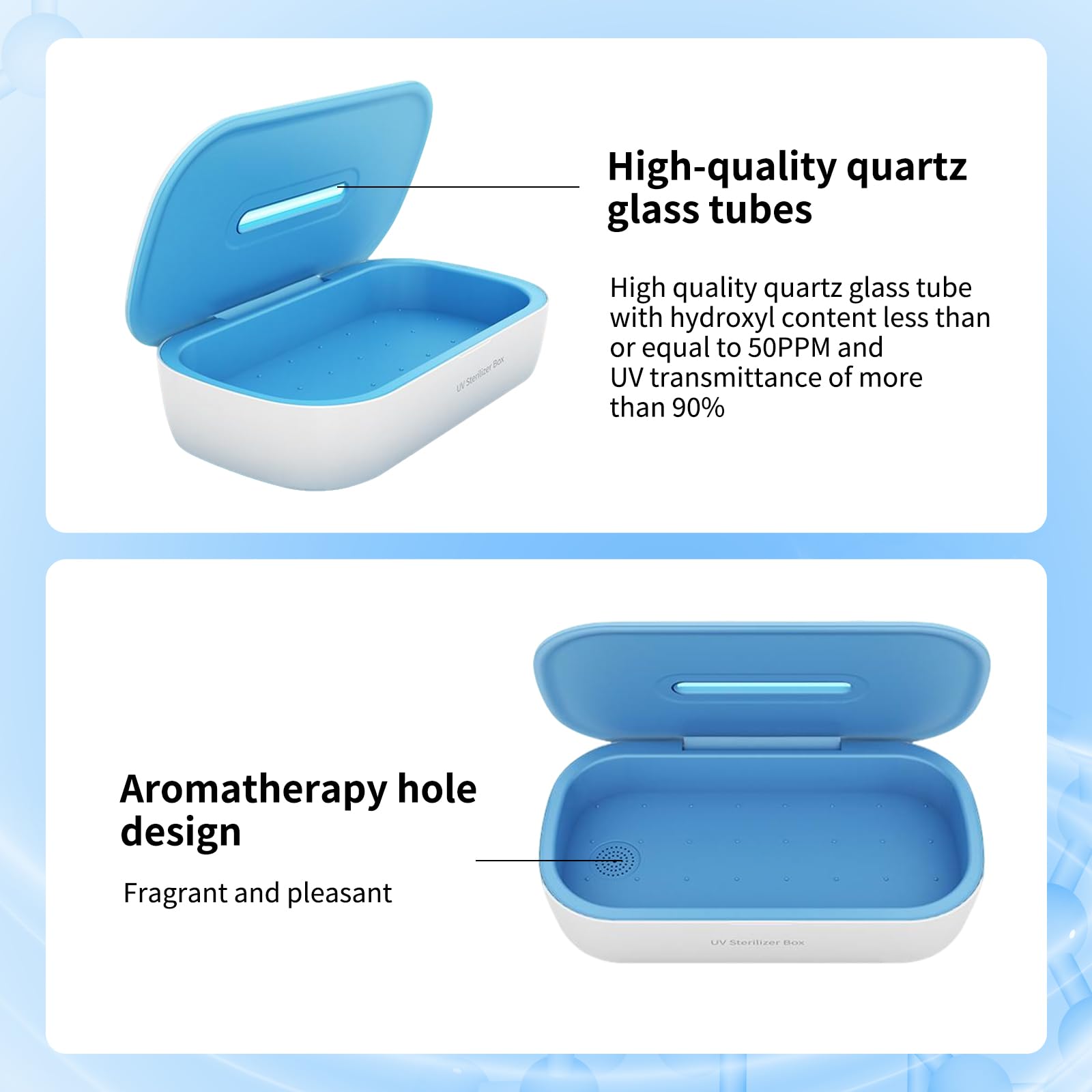 Boîte de nettoyage à lumière UV, machine de nettoyage de téléphone UV à 360° avec écran LCD, pour téléphone, lunettes, clés, outils