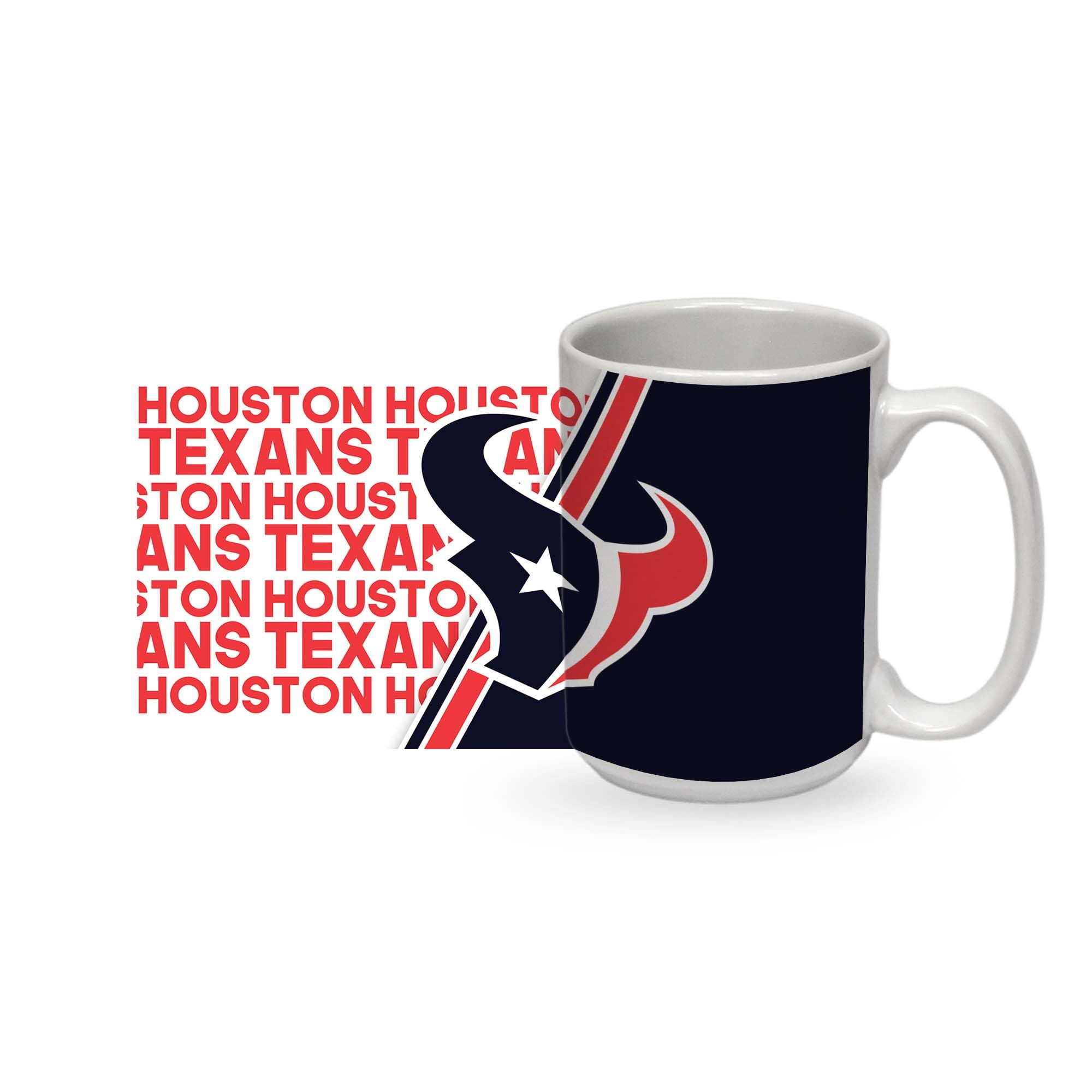 Rico Industries NFL Football Houston Texans 15 oz White Ceramic Mug