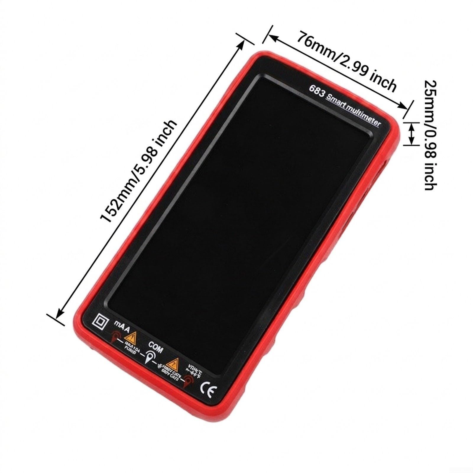 Digitales Multimeter 6000 Counts mit Touchscreen, USB-Akku(Red)