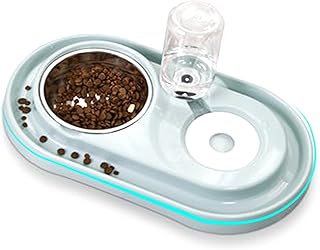 ksamwjf Verschüttungsfreies Hundenapf-Set für Haustiere Automatischer Wasserspender Edelstahl Doppelnapf für Katzen Welpen Kleine mittelgroße Hunde Futter- und Wasserfütterung product image