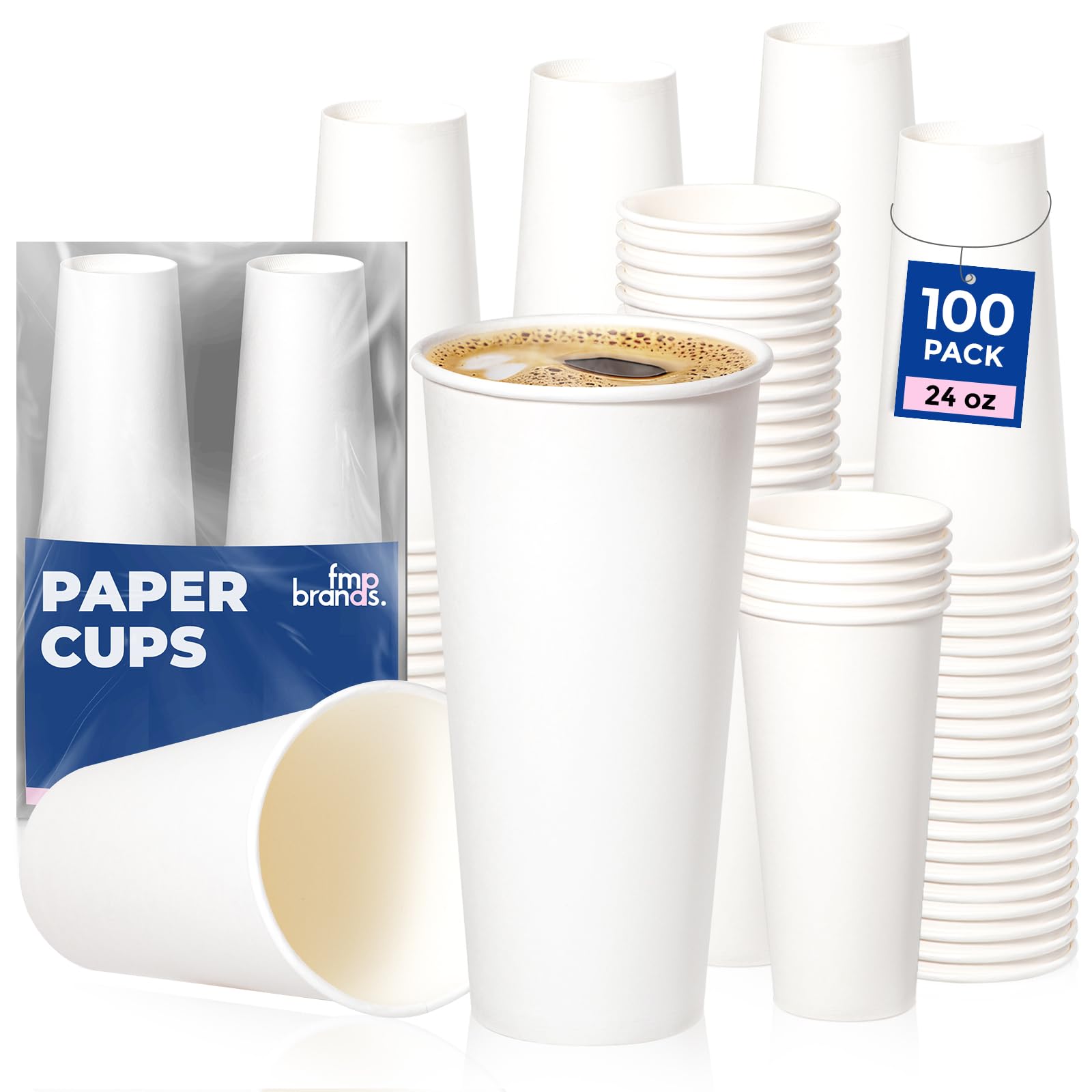 100 Verres À Café En Papier 90 Ml 3 Oz Parfaits Pour Pause Café, Tasses