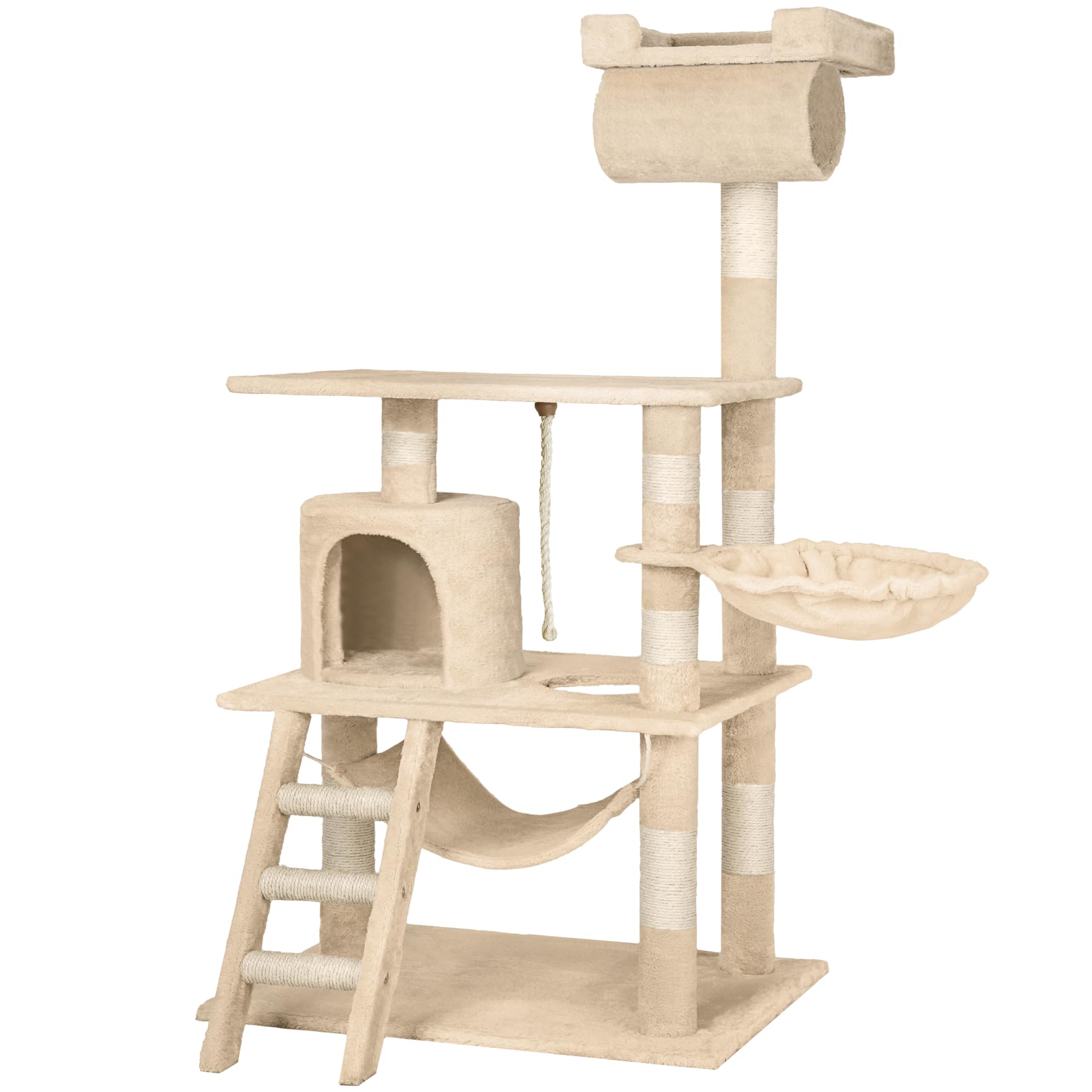TecTake Rascador Árbol para gatos 86x49x141cm (beige | no. 402279)