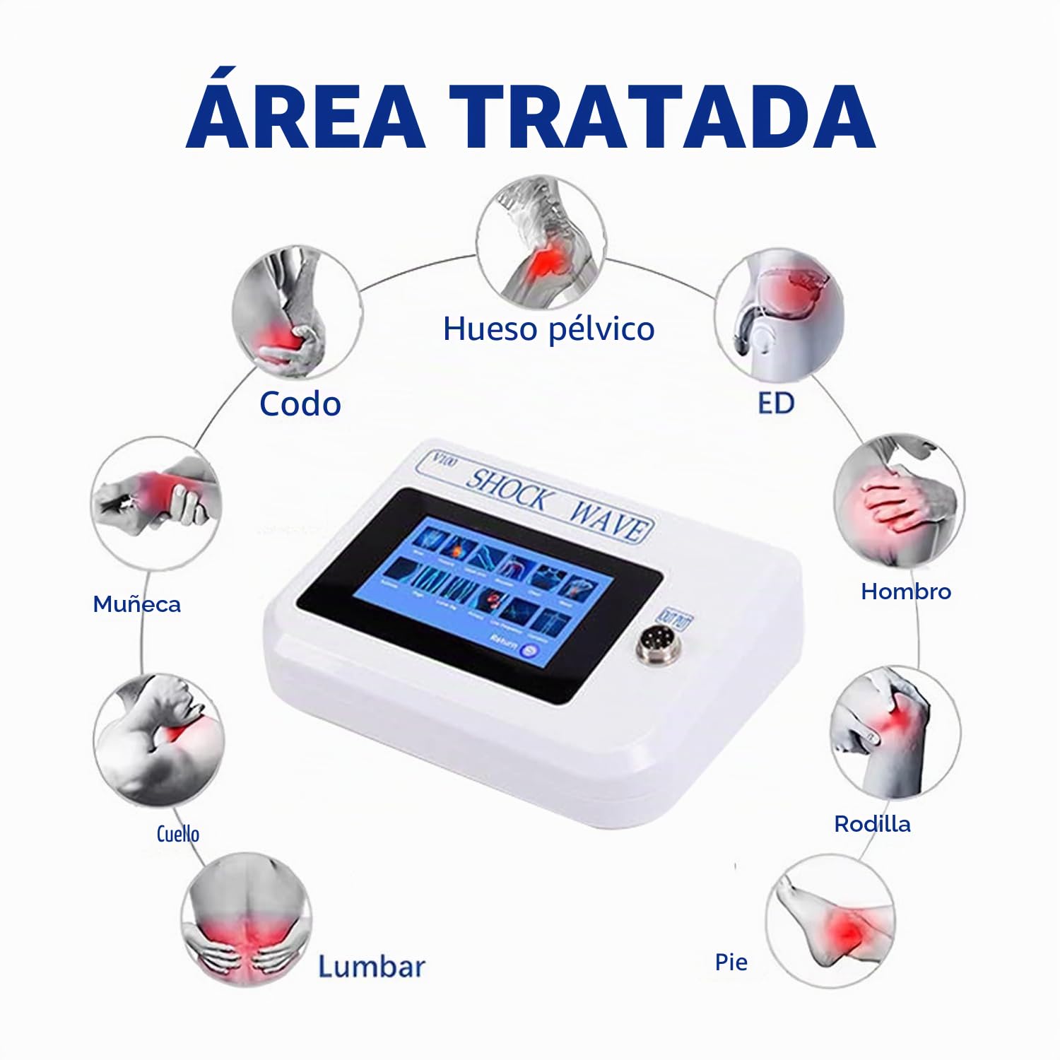 Máquina de Terapia de Ondas de Choque, Disfuncion Erectil Hombre Dispositivo Ondas de Choque Fisioterapia Aparato Masajeador para Calcificación, Espolon, Fascitis, Artritis