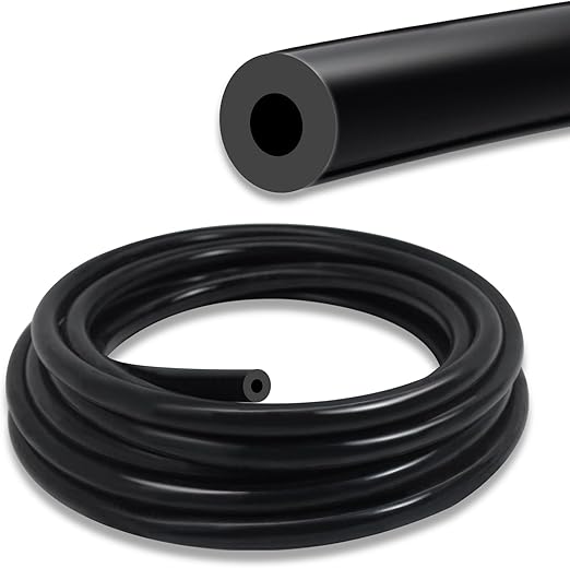 Vacuum Hose, 5/32" (4mm) ID, 5FT, Black, Silicone, Automotive Vacuum Hose, 130PSI Max Pressure, 1pc