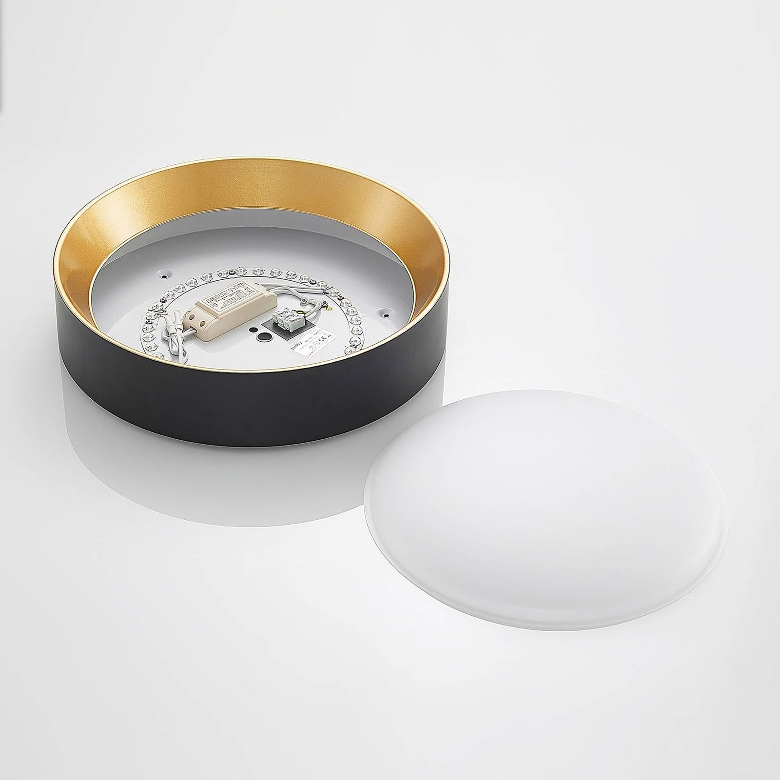 Lindby LED Deckenleuchte Kambia (Modern) in Schwarz aus Aluminium (1 flammig,) - Lampe Deckenlampe Wohnzimmerleuchte