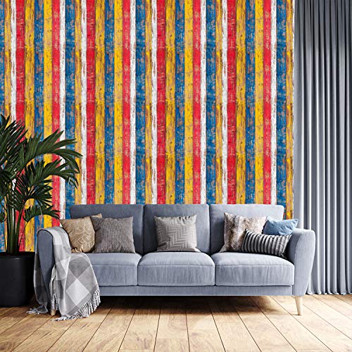 Image of DWELLSINDIA Multi Wood Self Adhesive Wallpaper Peel & Stick, Waterproof, Scratch Resistant, Laminated (41cm x 244cm, Wood Multi)