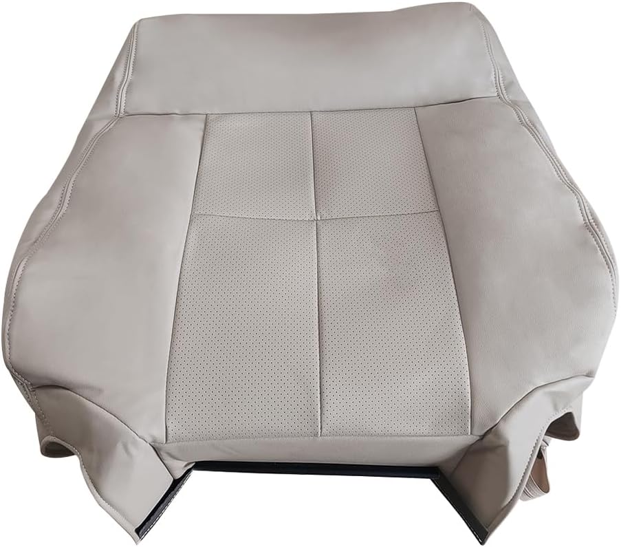 Passenger Top Lean Back Perforated Seat Cover Replacement Gray Compatible with Lincoln Navigator 2007-2014 Microfiber Leather