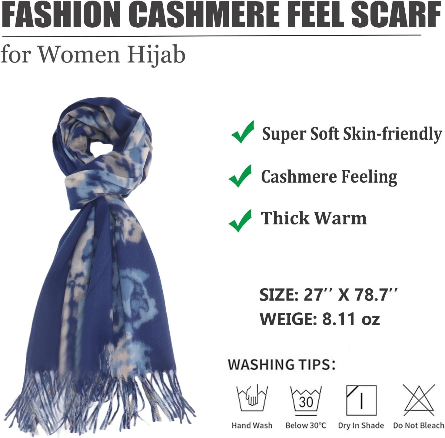 Winter Pashmina Scarf Shawl-Super Soft Warm Fashion Leopard Pashmina Wrap for Women Travel - Image 4