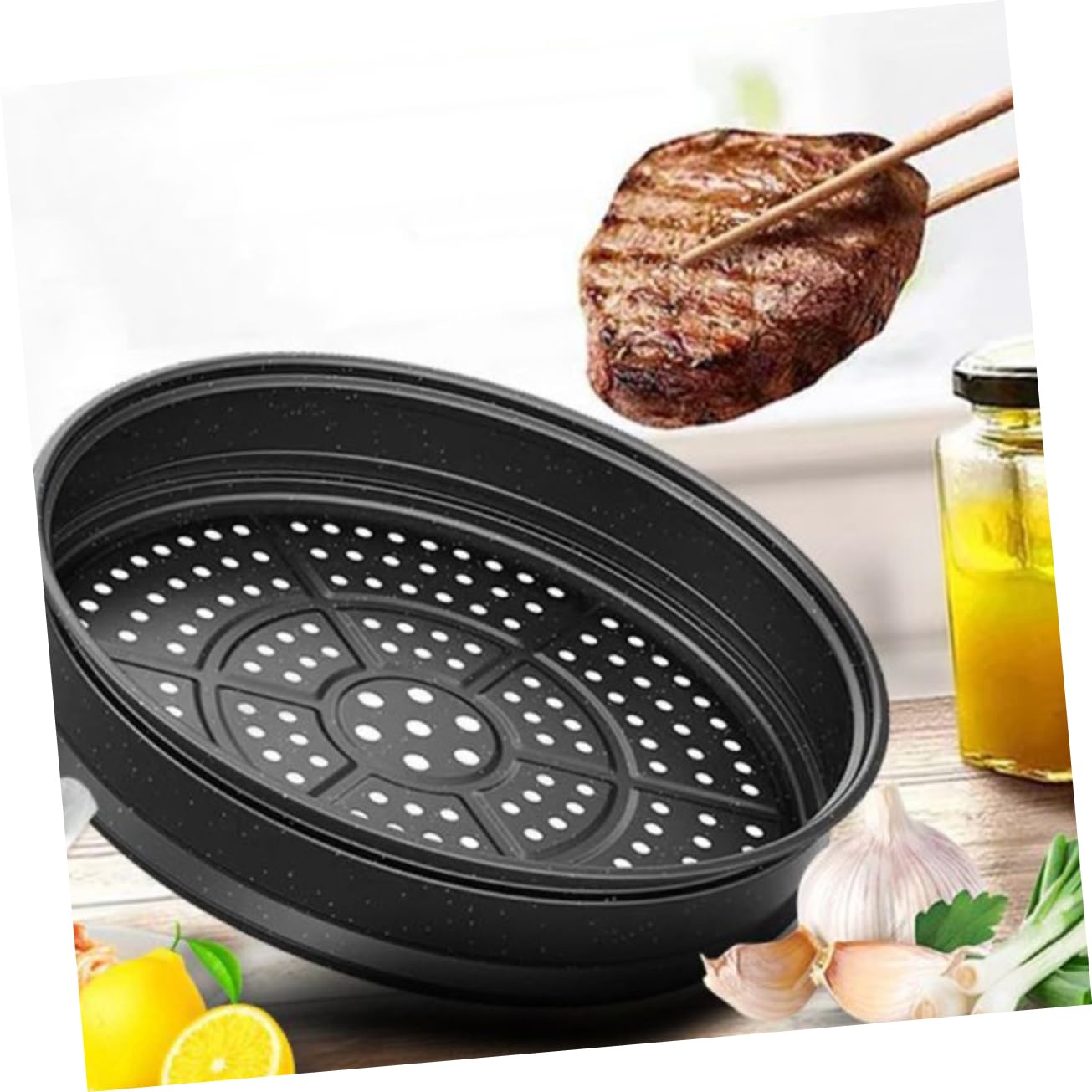 SHOWERORO Supporto Per Cottura a Vapore 30cm in Acciaio Inox Antiaderente Griglia Per La Cottura a Vapore Per La Casa Per Cucina Domestica e Pentole Multifunzione