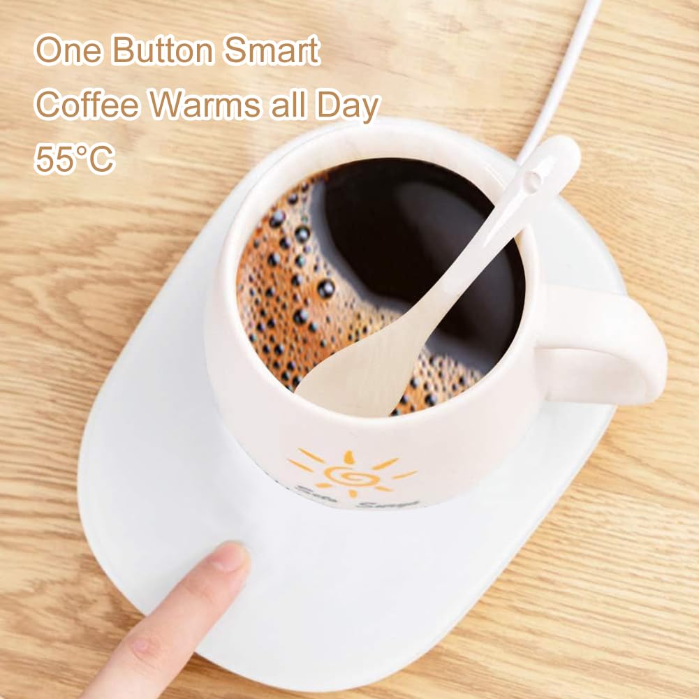 Scaldatazze USB, Scalda Tazza da Scrivania, Scalda Tazze da Caffè, per il Caffè, Adatto alla Maggior Parte Delle Tazze, Bianco