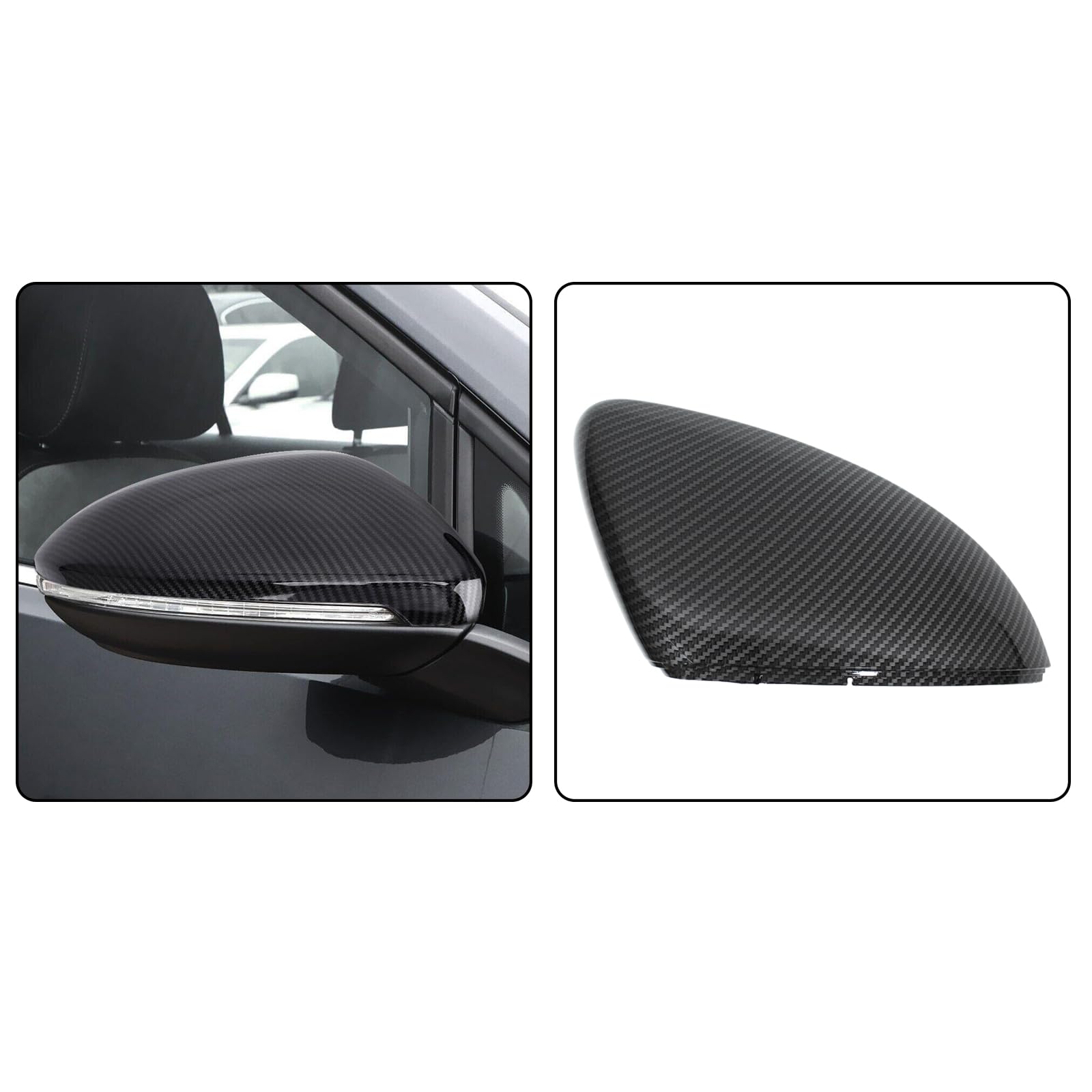 Spiegelkappen Außenspiegel Seitenspiegel Abdeckkappen Rückspiegel Abdeckung Rückspiegelkappe Kappen Spiegel Gehäuse carbon links und rechts für Golf 7 Golf VII Golf MK7 2014-2019 Tour-an 5T1 ab 2016