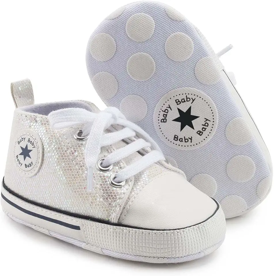 KKIIDDSS Unisex Baby Girls Boys Canvas High-top Shoes, Newborn Infant Anti-Slip Soft Sole Frist Walking Breathable Sneakers