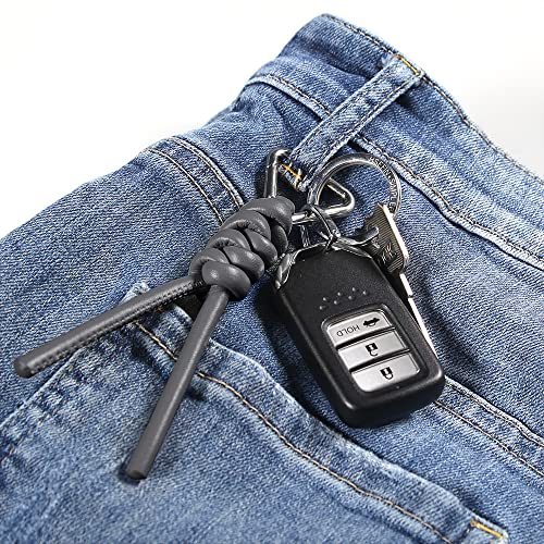 Image of Leather Key Chain Car Universal Unisex Key Chain with Removable Triangle Open Key Ring