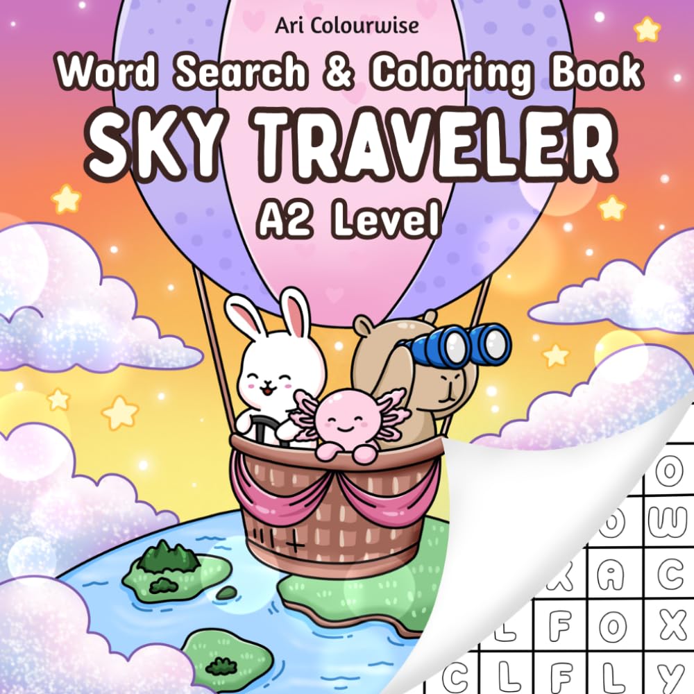 Sky Traveler: ESL Word Search & Coloring book (A2) (ESL Word Journey: Young Voyager Series)
