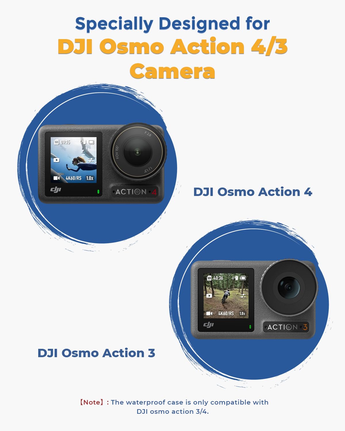 Wasserdichte Schutzhülle für DJI Osmo Action 5 PRO/4/3, 40 m Tauchgehäuse