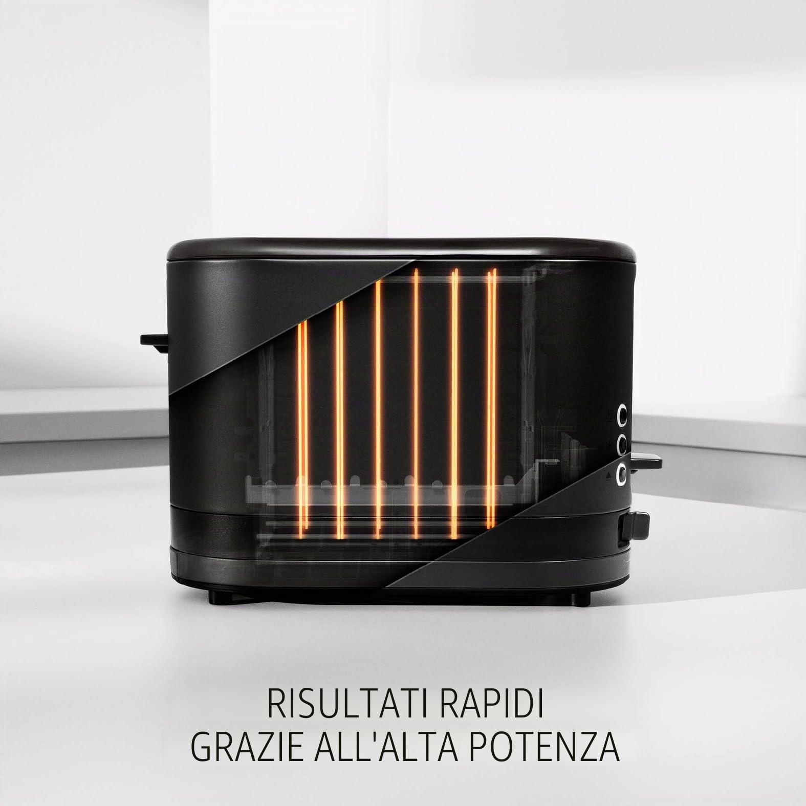 WMF Küchenminis - Tostapane a 1 fetta con inserto per panino, per 1 disco XXL, funzione scongelamento, tostapane a fessura lunga con 7 livelli di doratura, 600 W, in acciaio inox, nero opaco