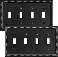 Vista 127 de Paquete de 2 cubiertas de placa de interruptor de luz de doble palanca, cubiertas decorativas de placa de doble interruptor Pearls, placa de pared