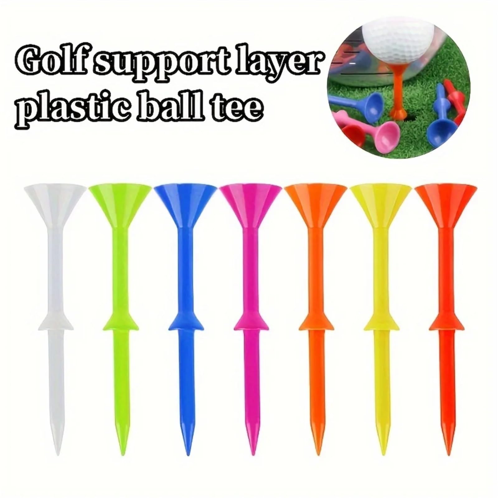 Golf Tee 60er-Pack Golf-Tee-Set Unzerbrechliche Golf-Tees for weniger Reibung und größere Abschlagsweite FüR Einen Idealen Abschlag