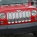 RT-TCZ Upgrade Version Clip-on Grille Front Mesh Grille Inserts for Jeep Wrangler 2007-2015 (Chrome)