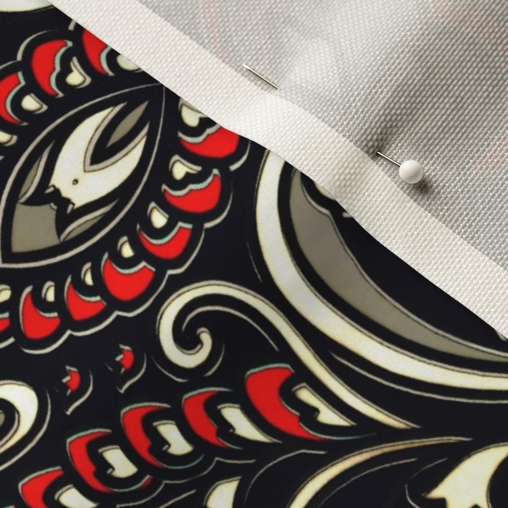 Spoonflower Fabric - Large Paisley Black Red Gray White Fashion Printed on Upholstery Velvet Fabric Fat Quarter - Upholstery Home Decor Bottomweight Apparel
