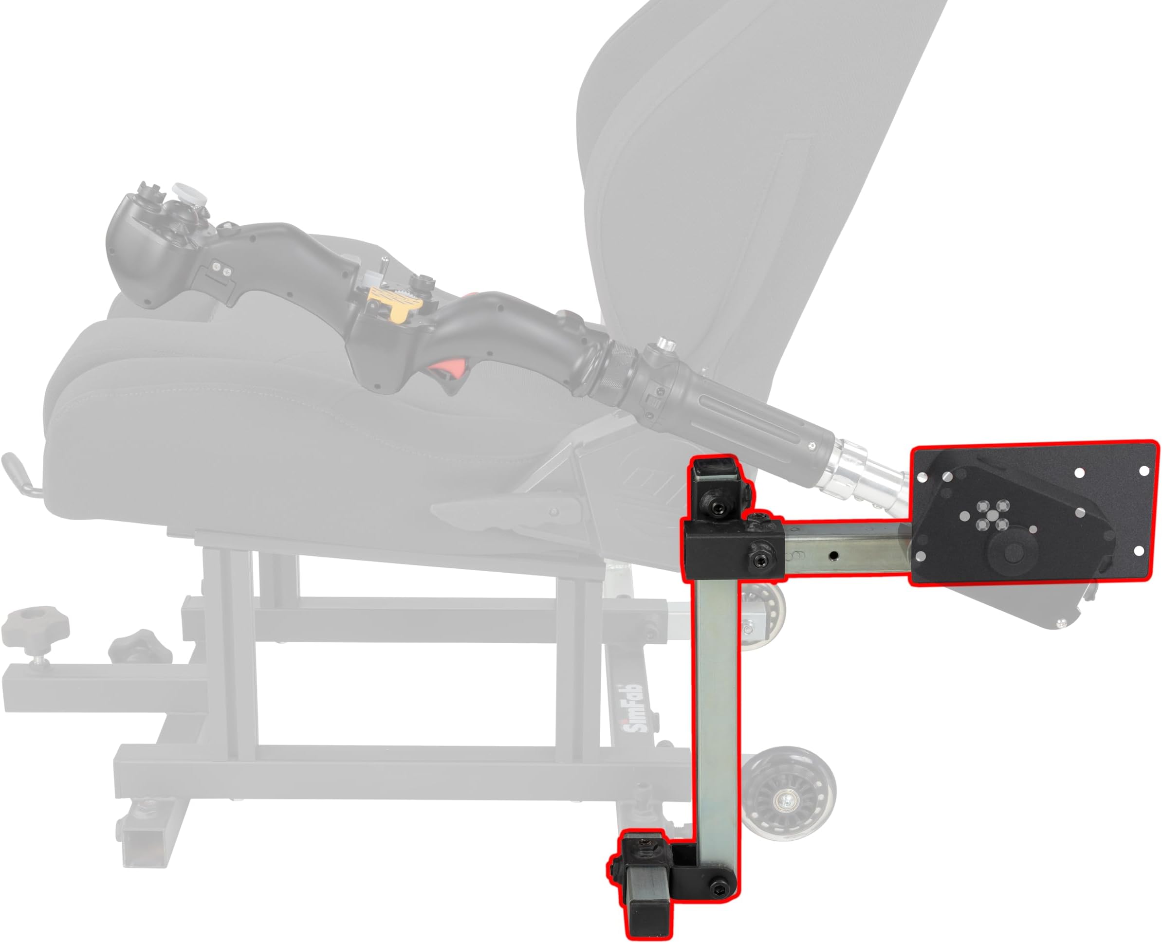 SimFab Flight Sim Add-on Kit Universal Helicopter Collective Bracket Configuration #11 Compatible With WinWing, VirPil and Komodo Collectives. Collective Control Not Included.