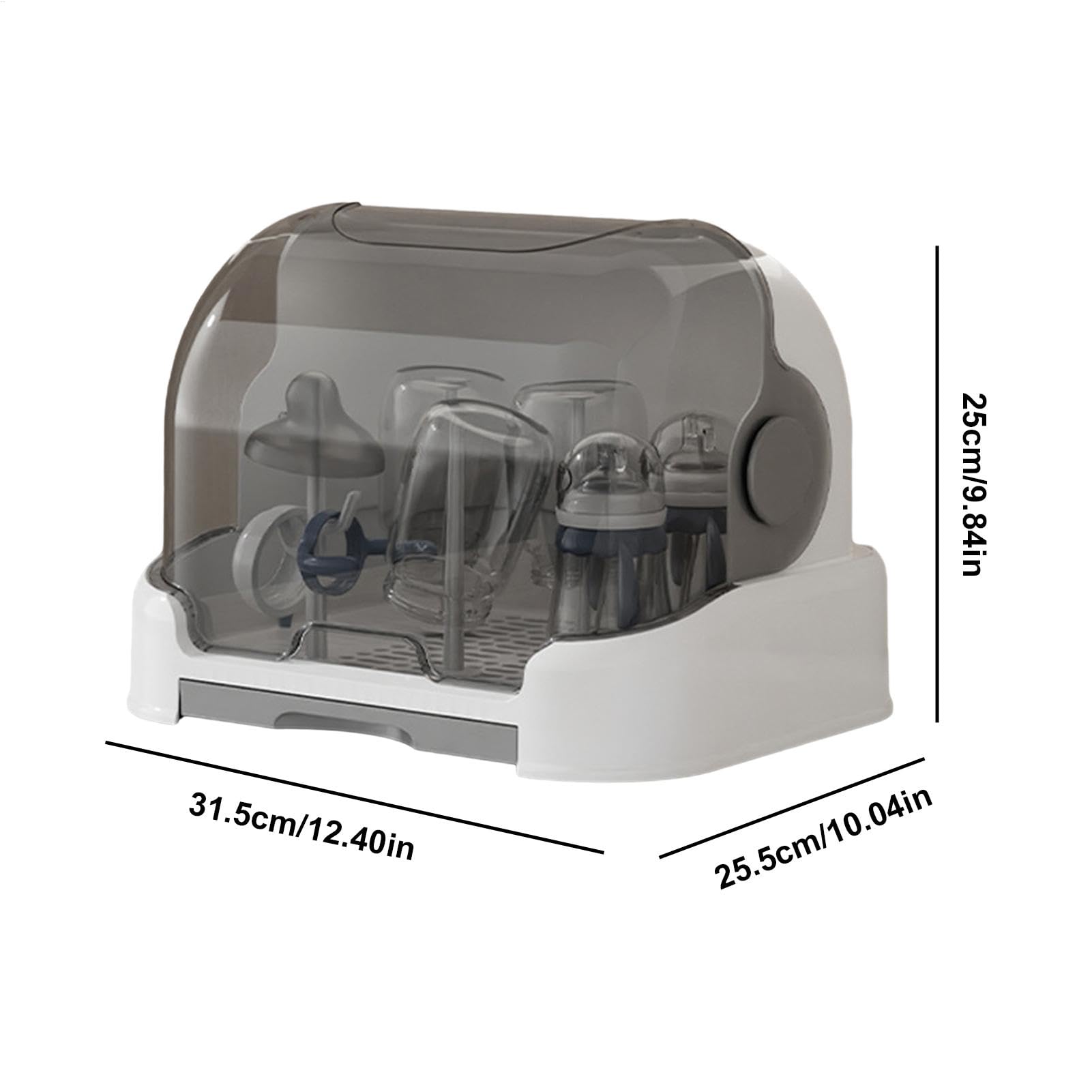 Abtropfgestell für Babyflaschen – Babyflaschenregal | Aufbewahrungsbox für | Babyflaschen | Tragbarer Flaschentrockner mit Abdeckung | Aufsatzregal für Flaschen Sauger Tassen | Staubdichter