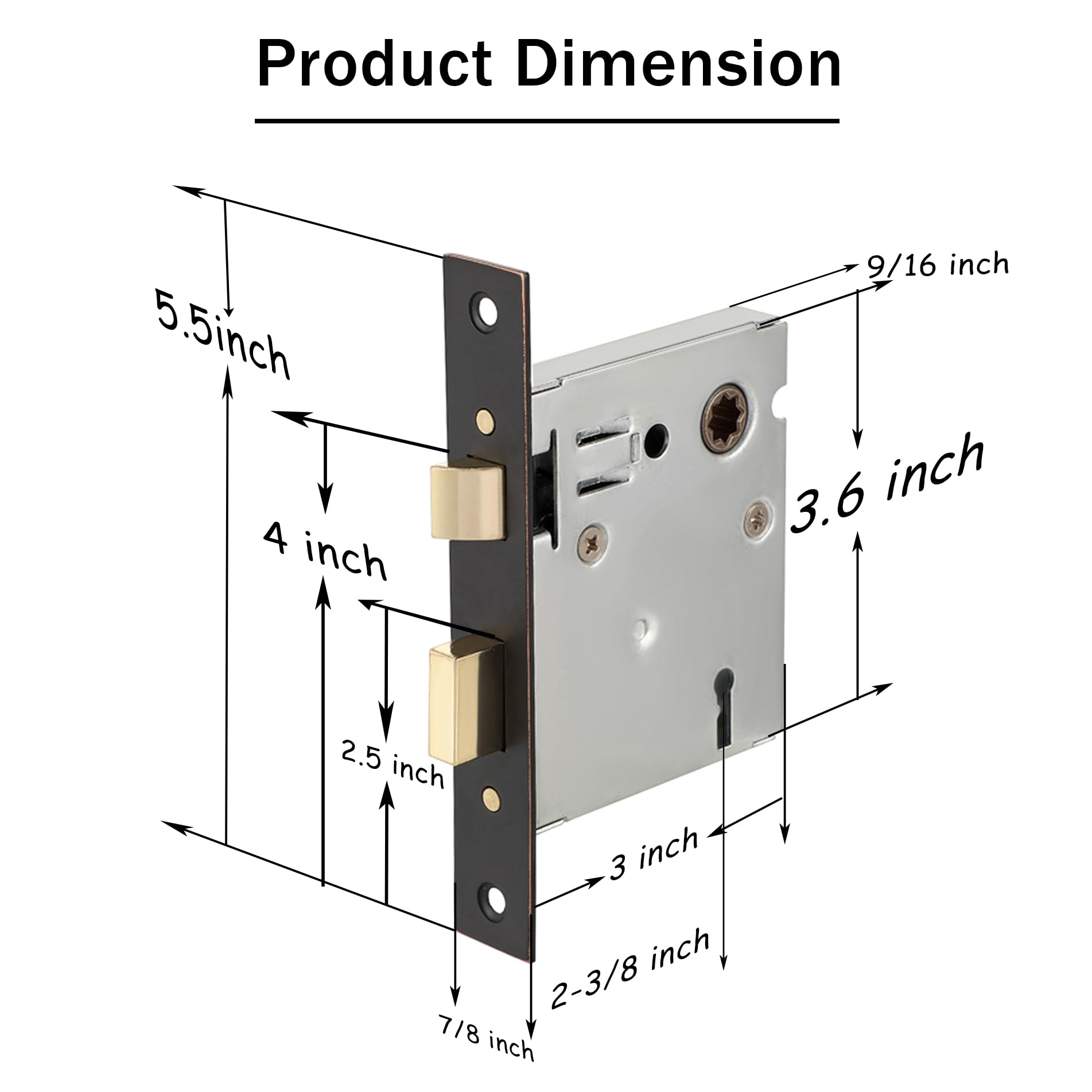 Einsteckriegel Türschloss Mit Schlüssel - Mechanisches Einsteckschloss Für Innentüren