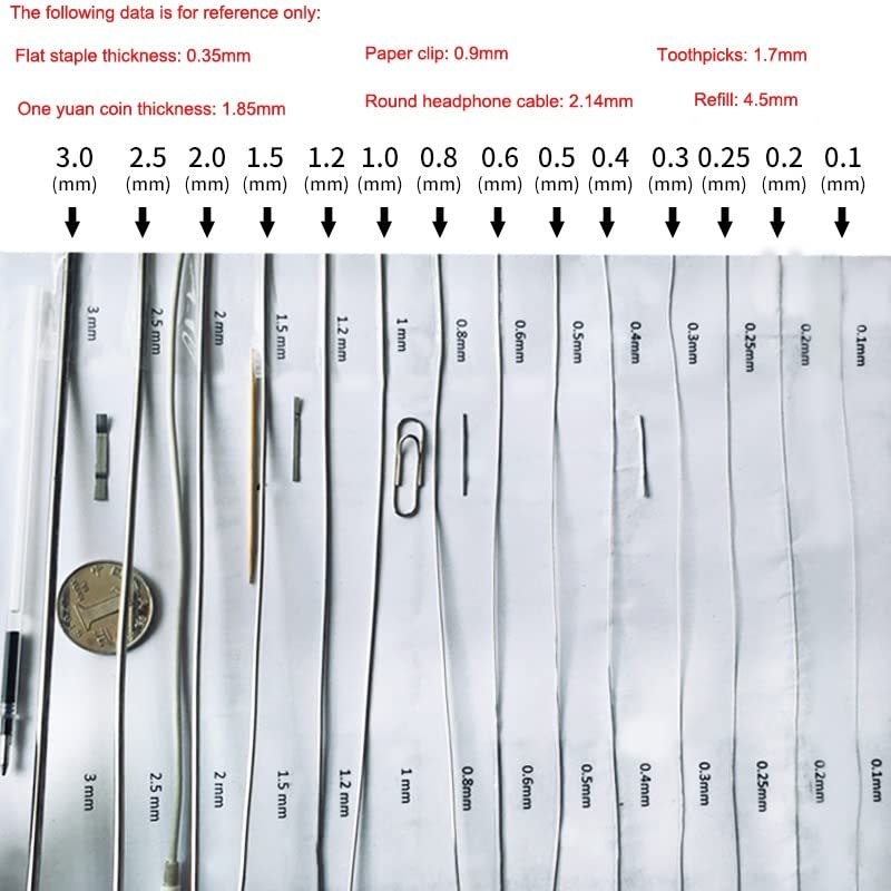 1/5/10M 304 Stainless Steel Single Wire Rope Soft Flexible Cable 0.1/0.2/0.3/0.4/0.5/0.6/0.8/1/1.2/1.5/2/3mmm Craft Jewelry - (Width: 0.4mmX10meters)