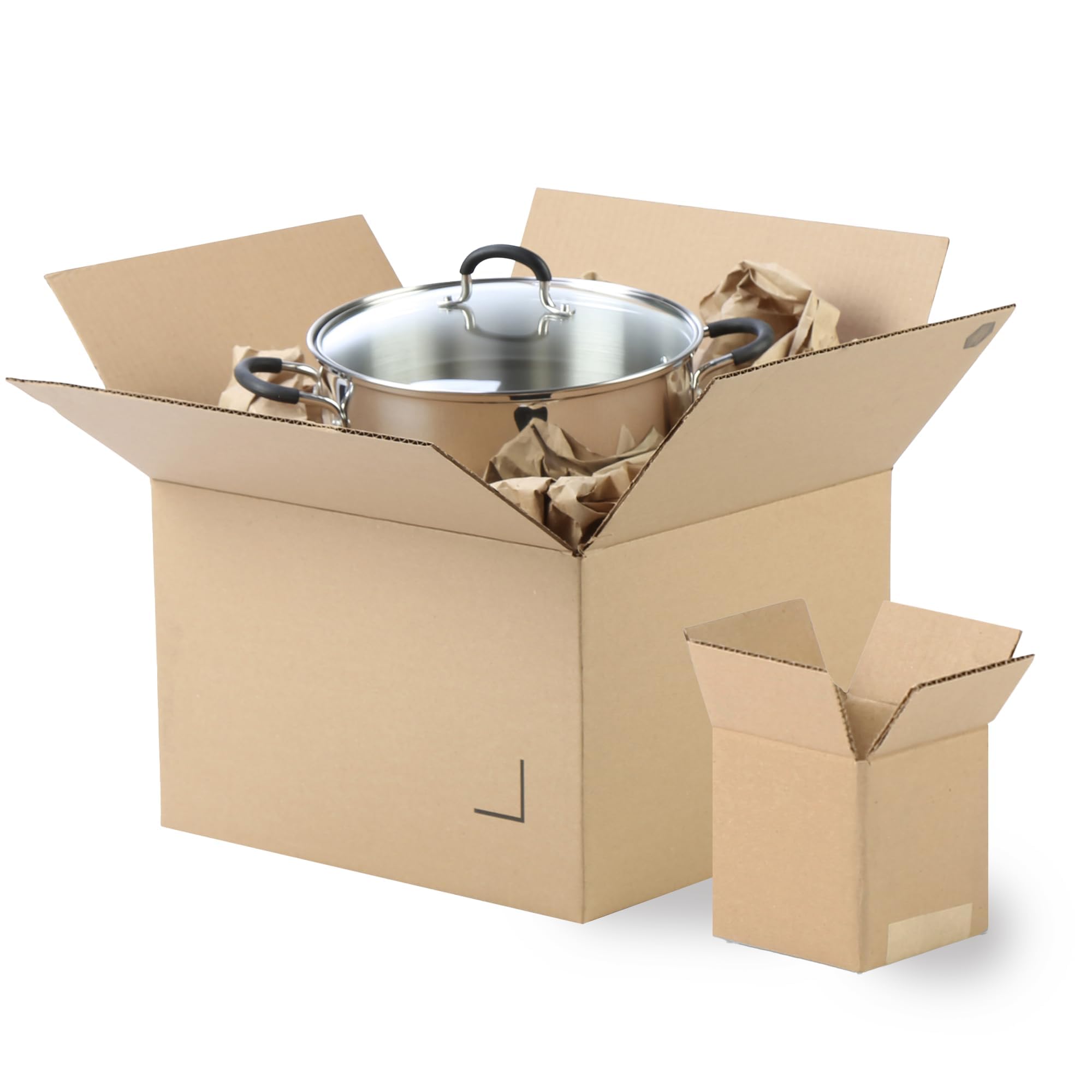 The Boxery 6x4x4 Corrugated Cardboard Boxes 100-Pack | Durable ECT 32 Corrugated Shipping Boxes for Mailing Packing Moving and Storage Recyclable and Made in the USA product thumbnail 7