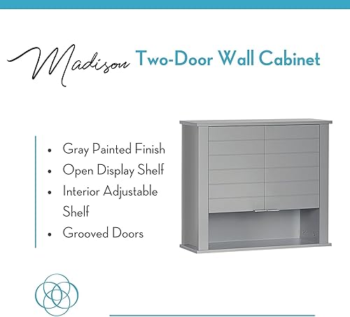 Miniatura 5 de RiverRidge Gabinete de pared de dos puertas Madison gris, tamaño, gris